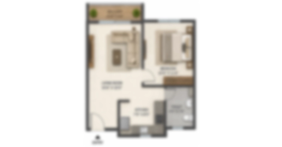 Kanakia Mumbai 2.5 1 BHK Floor Plan