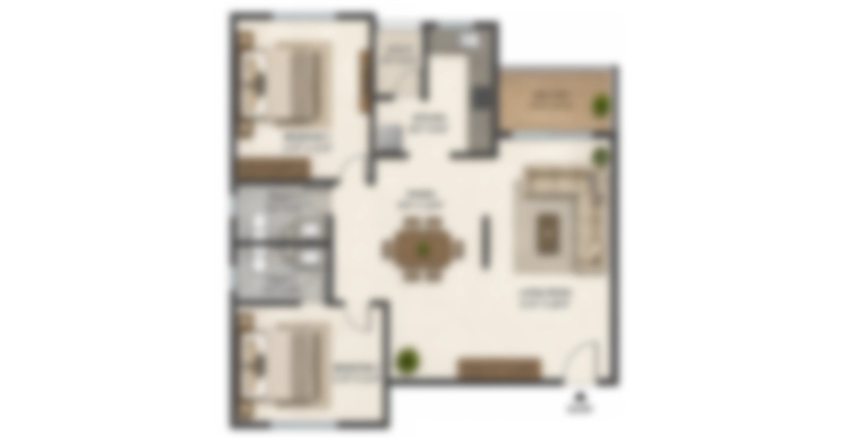 Kanakia Mumbai 2.5 2 BHK Floor Plan